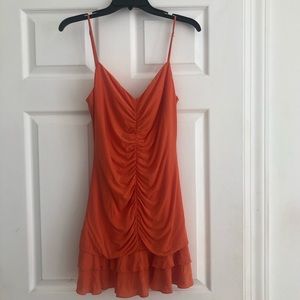 BCBG - Ruched Tangerine summer dress